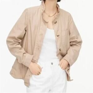 J. Crew Ruffled Tan Cotton Chino Chore Jacket